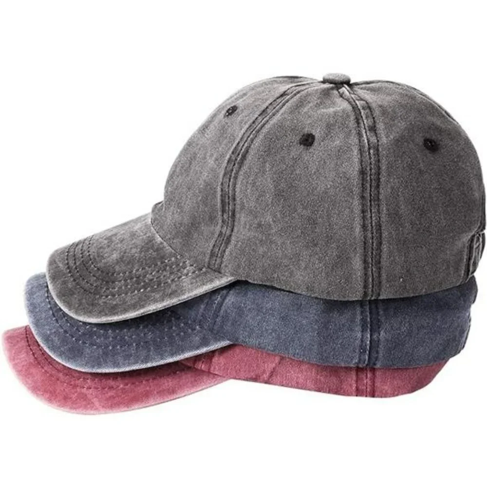 Urban Outfitters Washed Denim Caps in Gray, Blue, and Rose